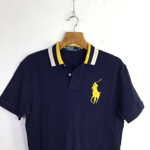 Polo By Ralph Lauren Men's Vintage Polo Shirt Slim Fit Big Pony Mesh Size M - Picture 2 of 15